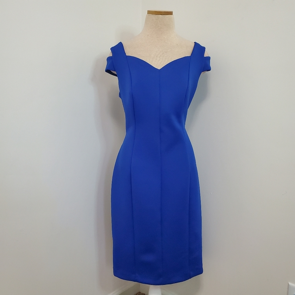 Calvin Klein 12 Blue Bodycon Scuba Dress